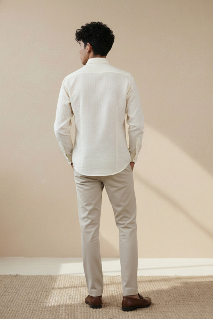 Pearl White Organic Cotton Regular Fit Shirt (Workwear)
