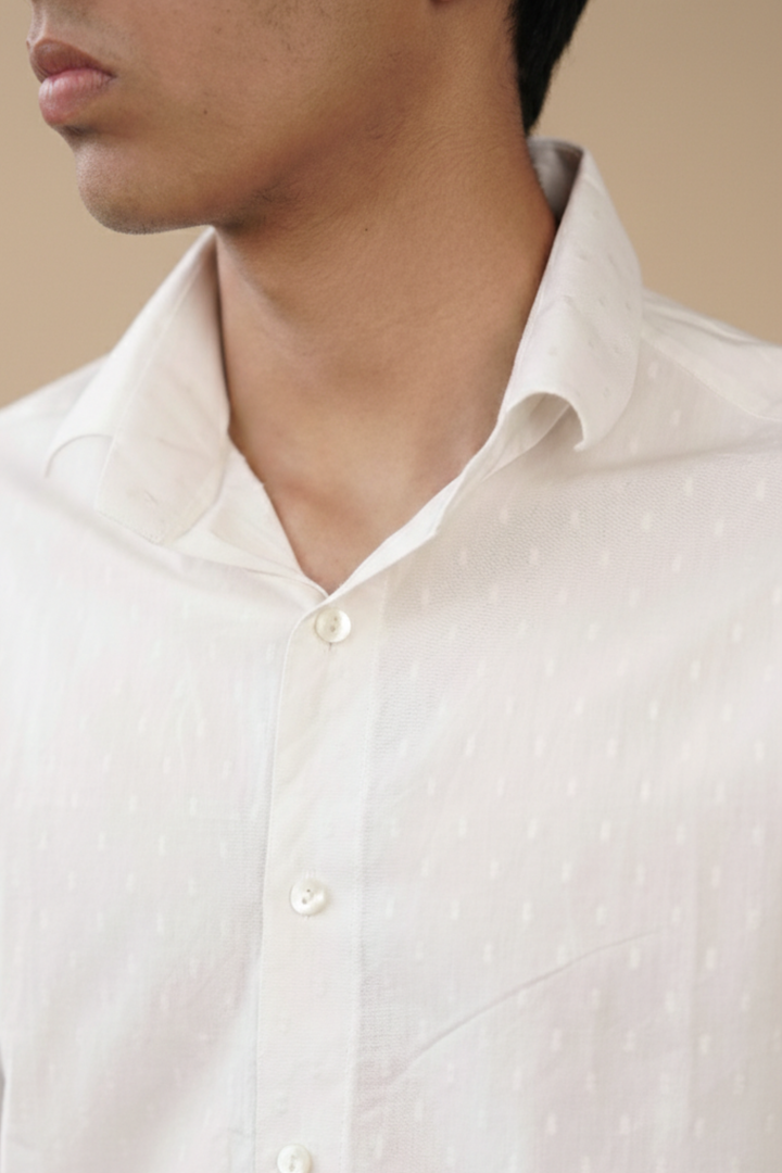 Pearl White Organic Cotton Regular Fit Shirt (Workwear)