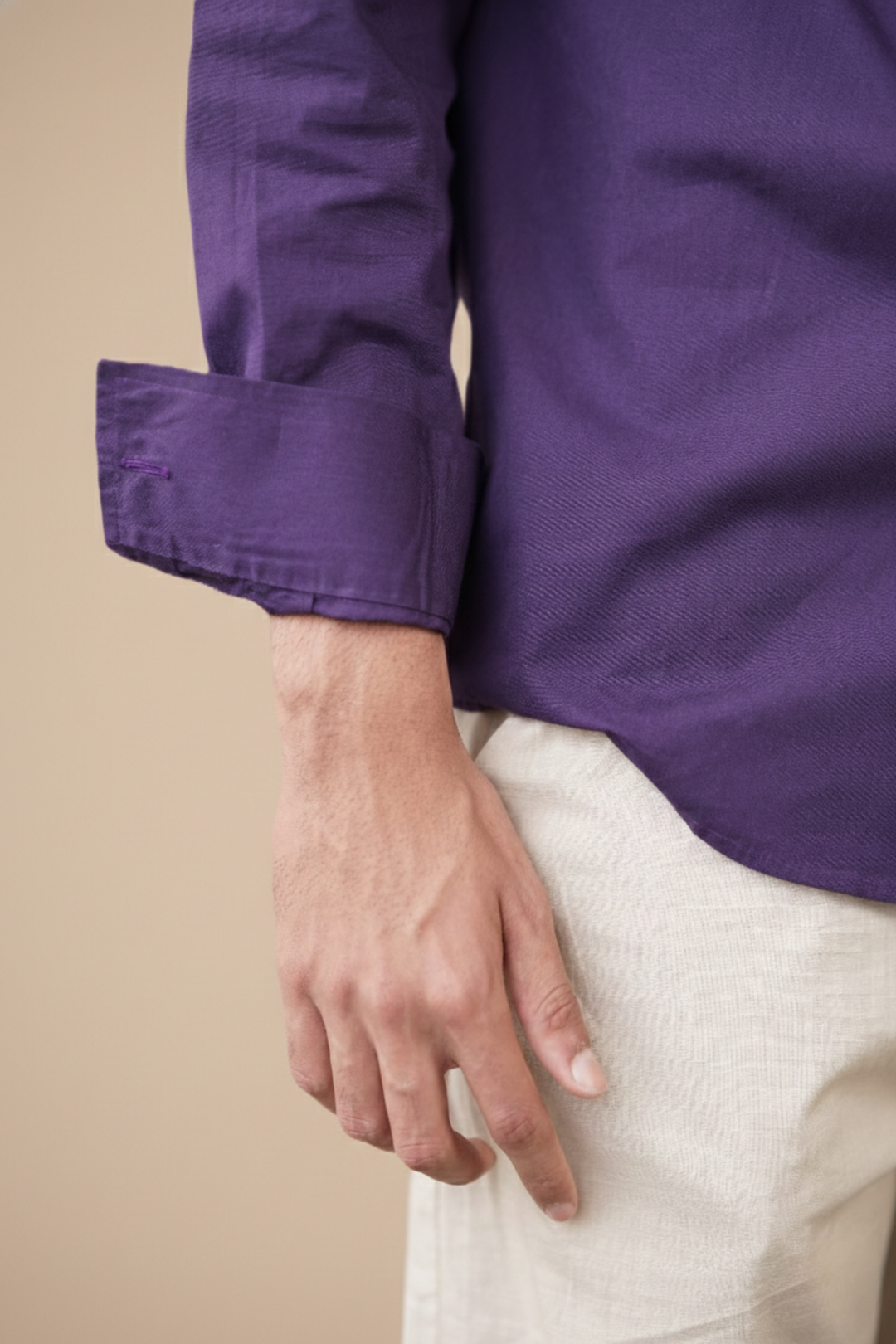 Purple Solid Organic Cotton Poplin Shirt (Everyday Casual)
