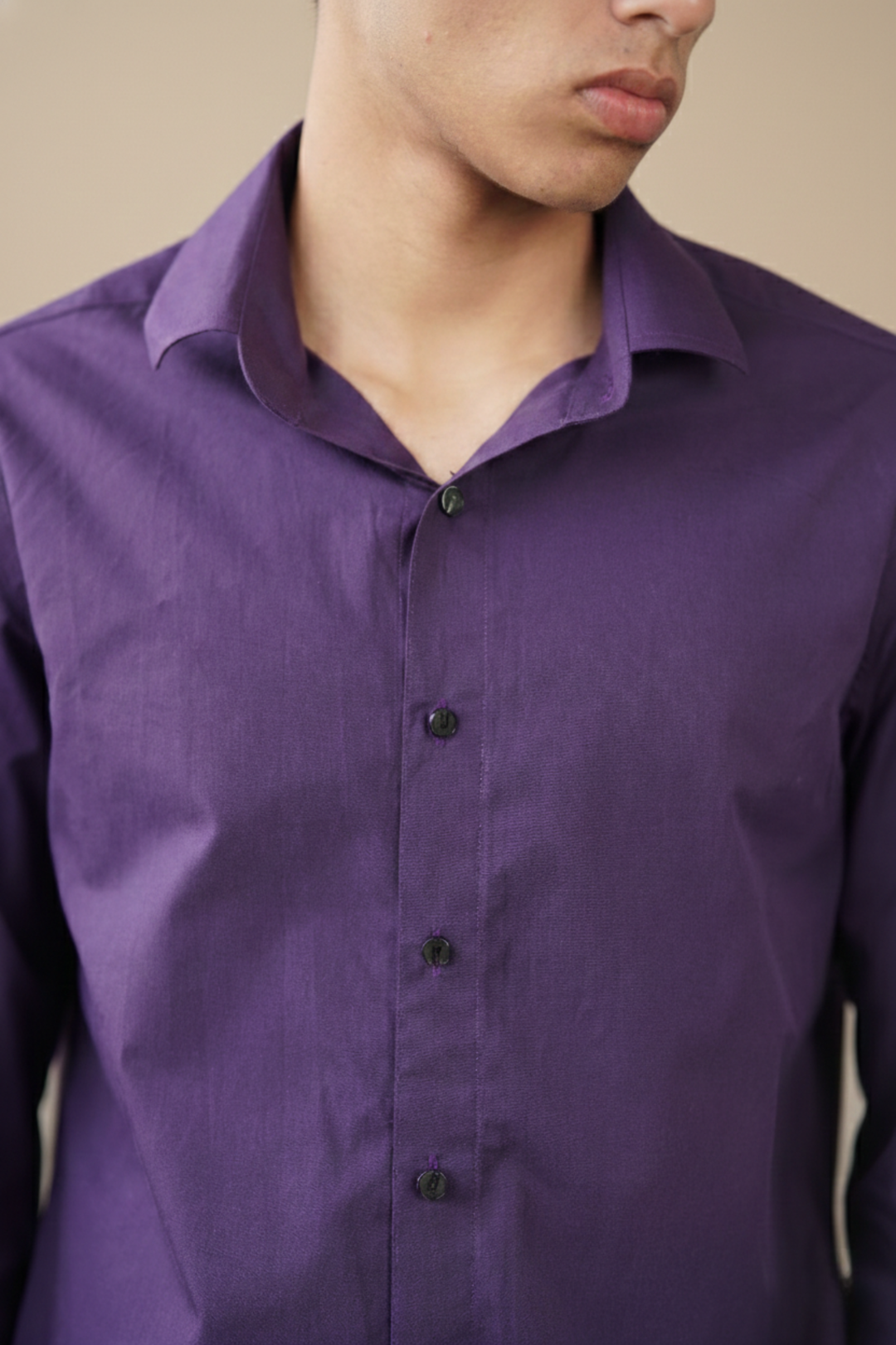 Purple Solid Organic Cotton Poplin Shirt (Everyday Casual)