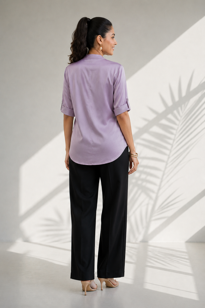 Lilac Cotton Twill Shirt  (Casual/ Workwear)