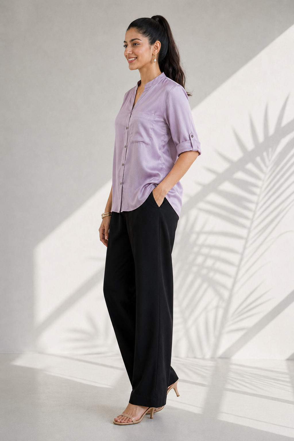 Lilac Cotton Twill Shirt  (Casual/ Workwear)
