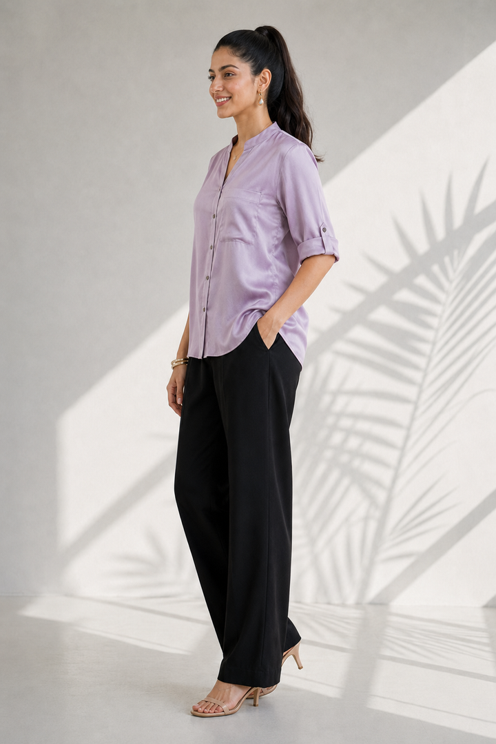 Lilac Cotton Twill Shirt  (Casual/ Workwear)