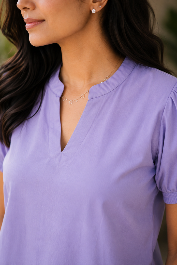 Lilac Organic Cotton Poplin Dress