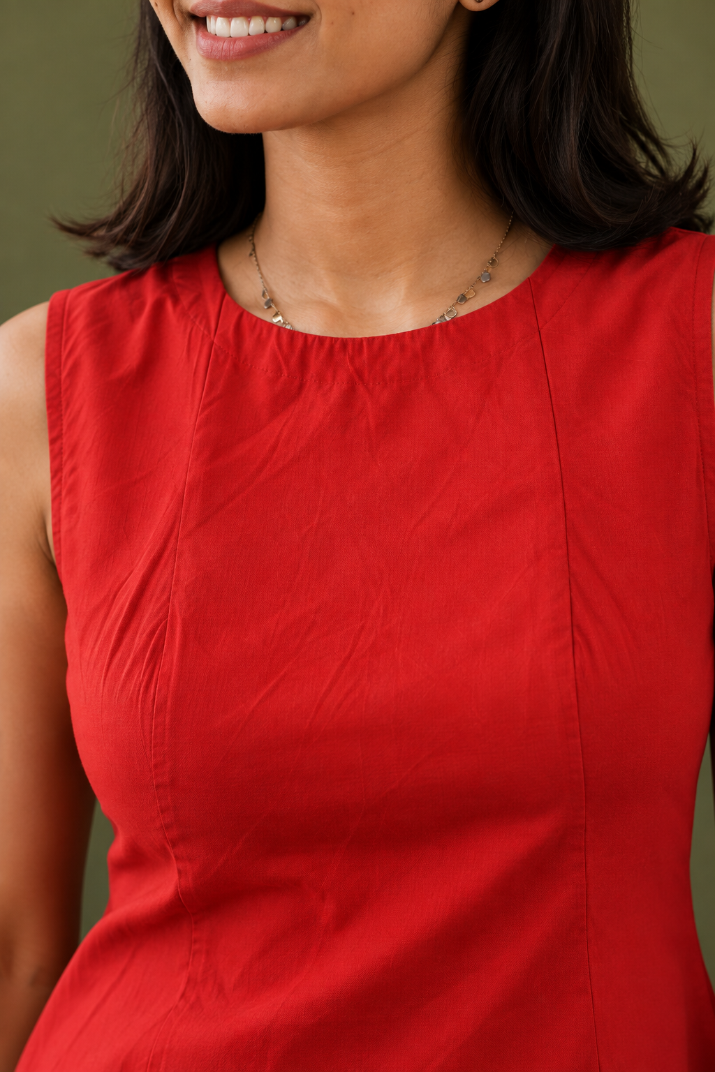 Rust Orange Organic Cotton Poplin Peplum Crop Top