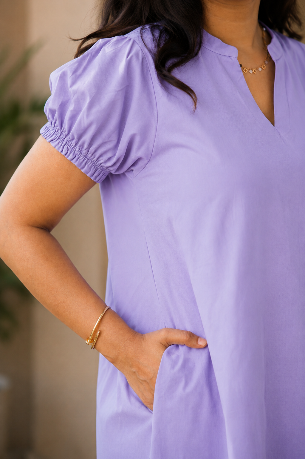 Lilac Organic Cotton Poplin Dress