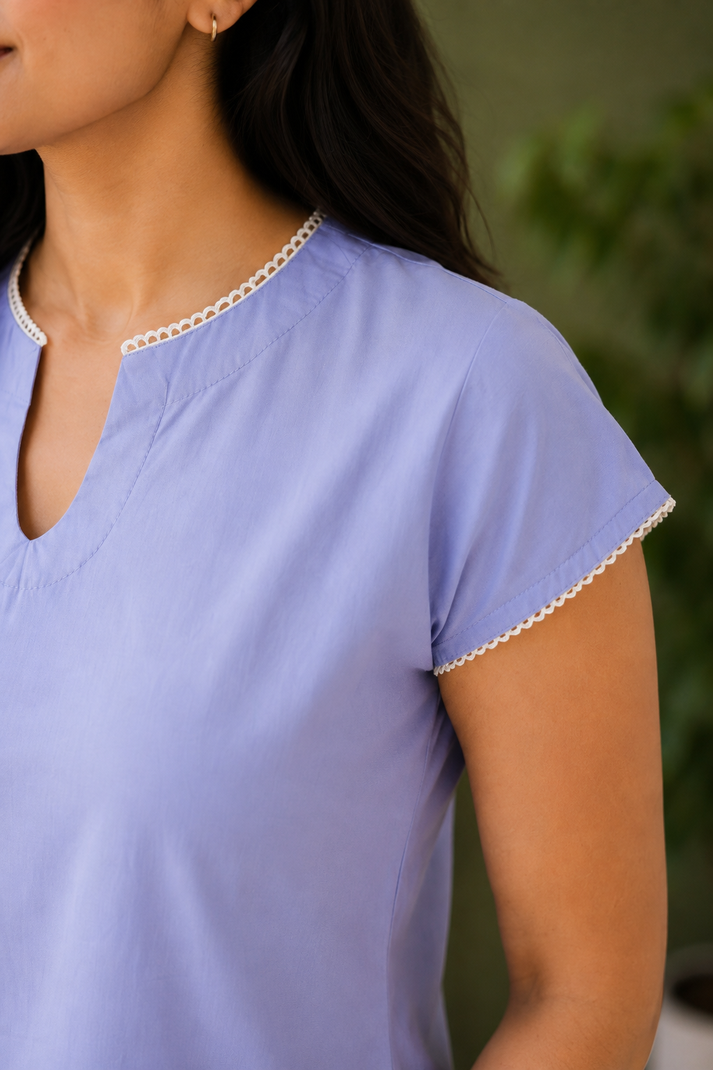 Powder Blue Organic Cotton Sheeting Top
