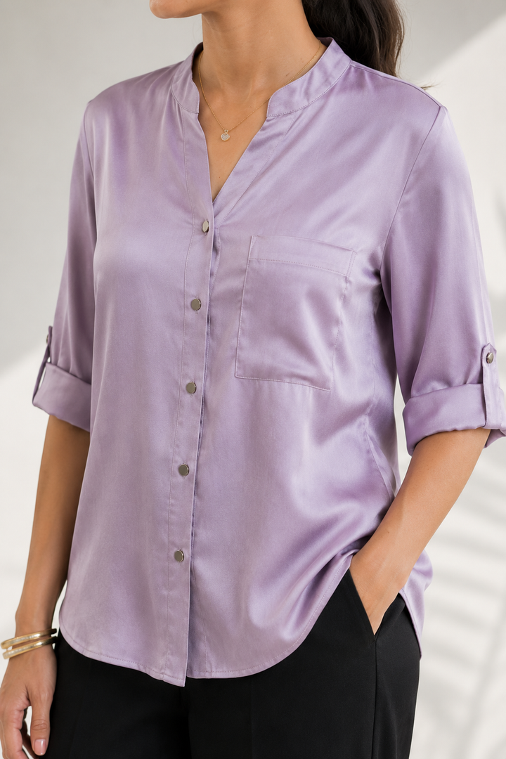 Lilac Cotton Twill Shirt  (Casual/ Workwear)