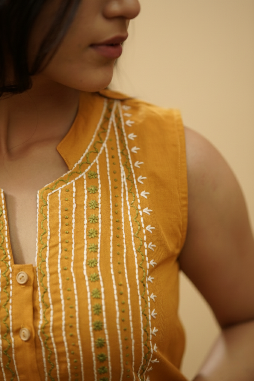 Mustard Breeze Linen Dress