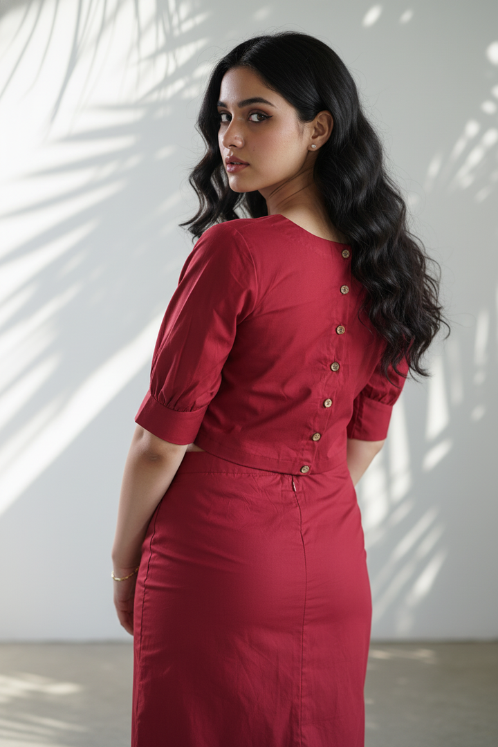 Red Petal Co-ord Set