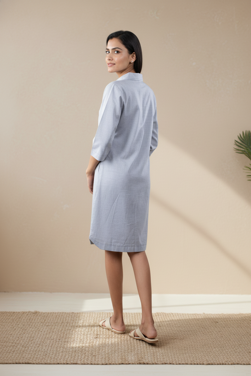 Denim Blue Ease Shirt Dress