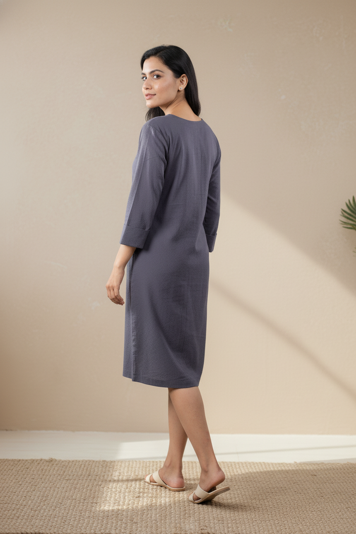 Slate Sheer Shift Dress 