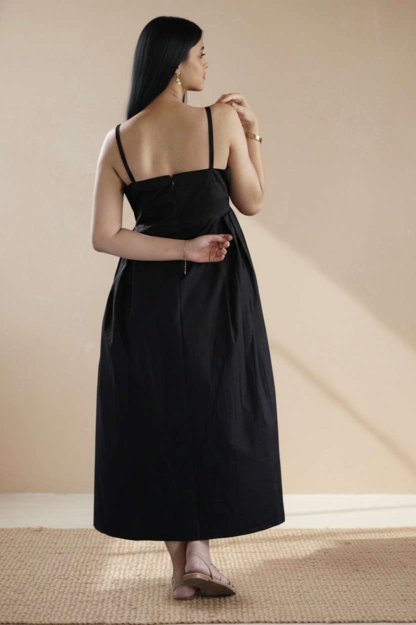 Black Heart Poplin Dress