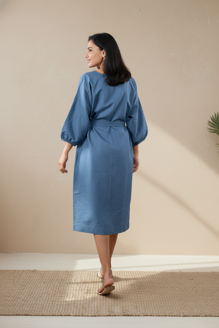 Dove Linen Kimono Dress