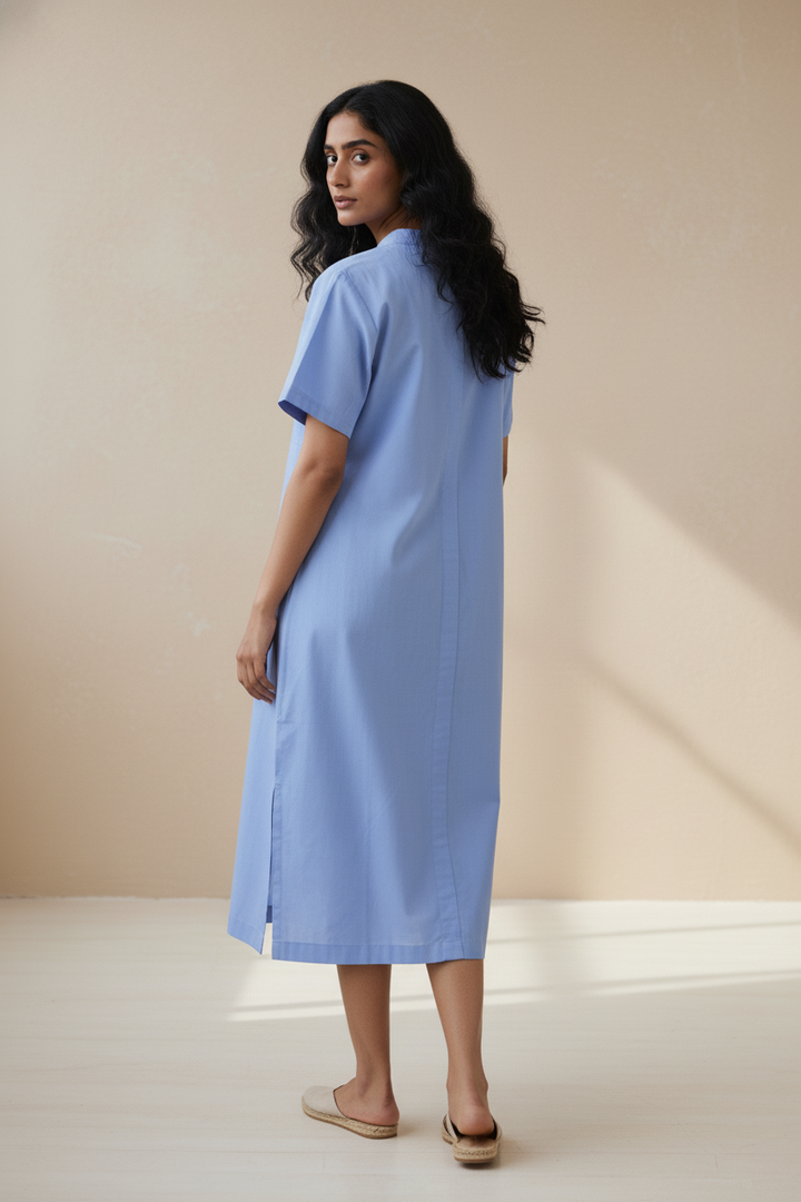 Soft Blue Shift Dress