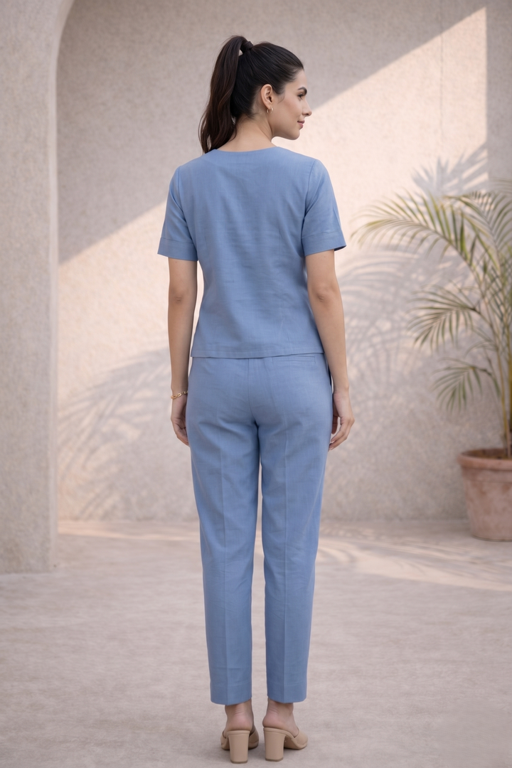 Smoky Blue Organic Cotton Co-ord Set (Workwear)