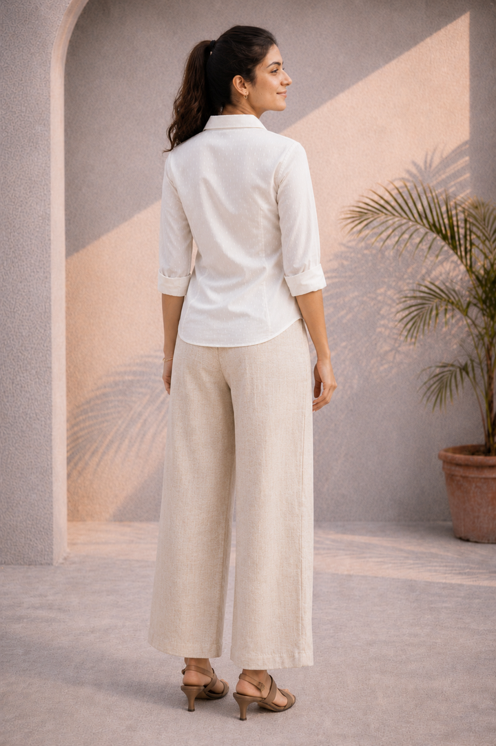 Ivory Organic Cotton Dobby Shirt (Workwear)