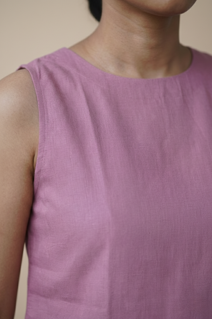 Blush Hand Painted Linen Dress