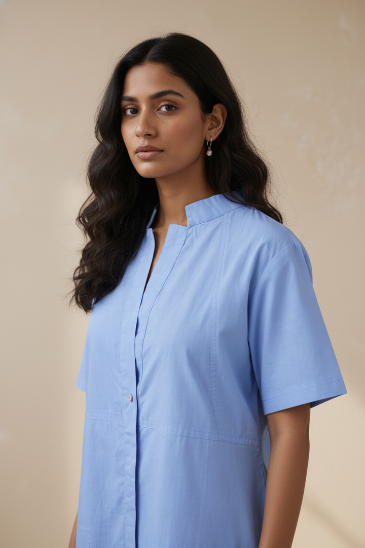 Soft Blue Shift Dress