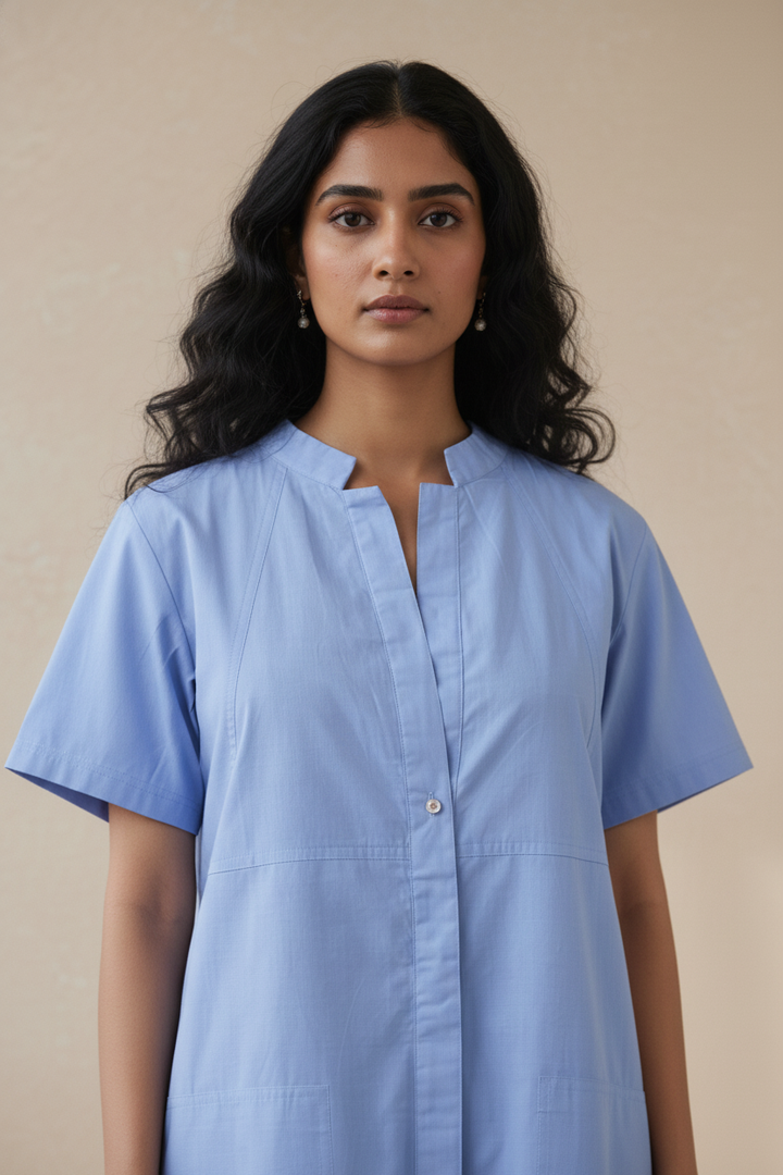 Soft Blue Shift Dress