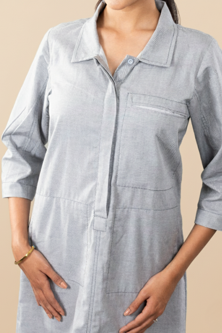 Denim Blue Ease Shirt Dress