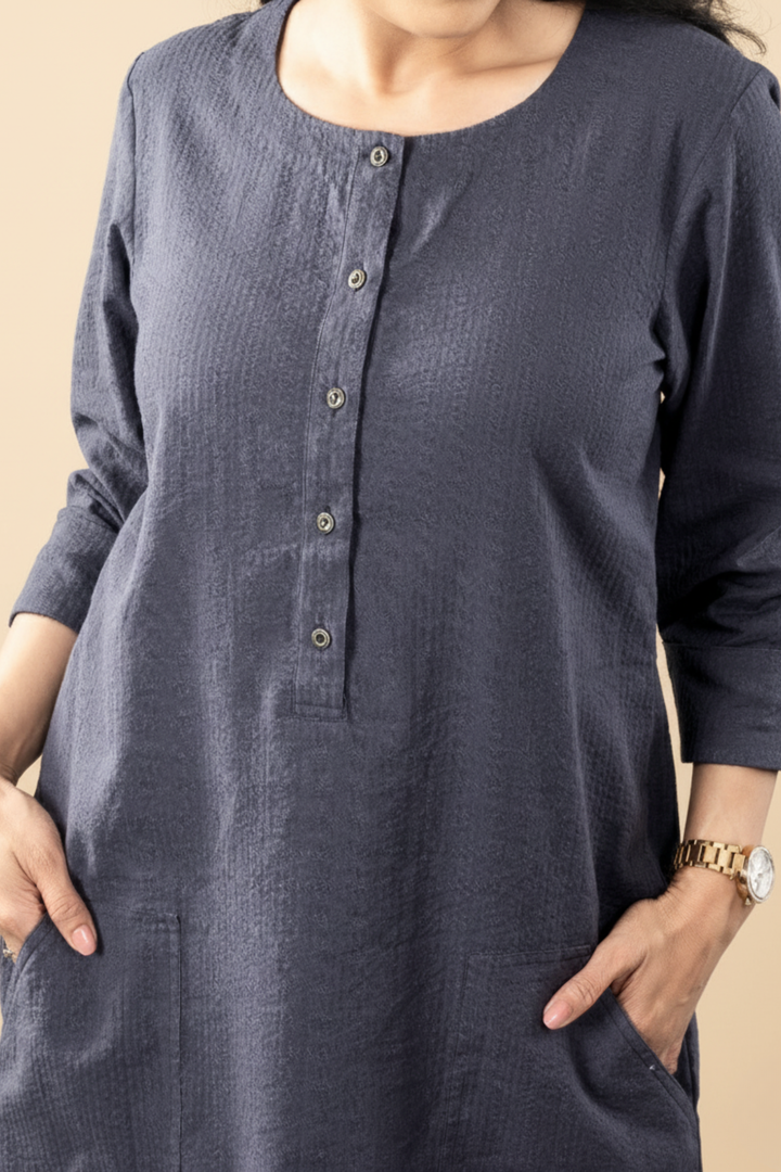 Slate Sheer Shift Dress 