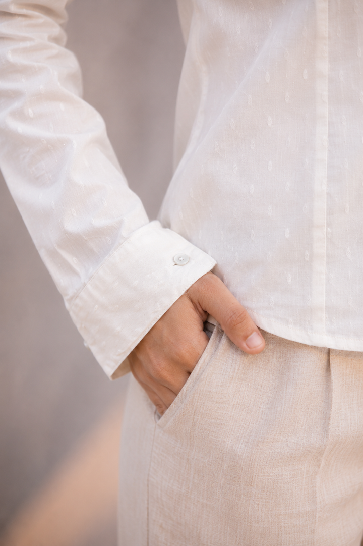 Ivory Organic Cotton Dobby Shirt (Workwear)