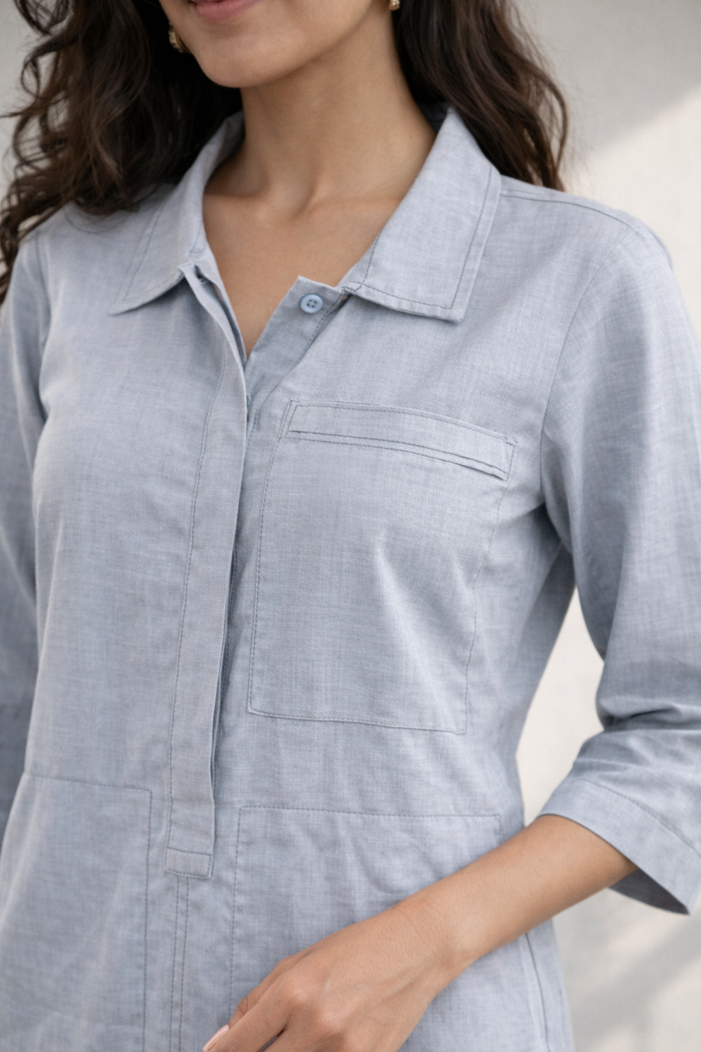 Denim Blue Eco Vero Twill Shirt Dress (Easy Everyday)
