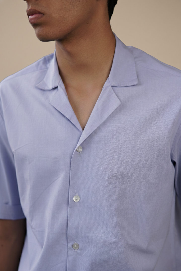Periwinkle Blue Solid Organic Cotton Shirt (Everyday Casual)