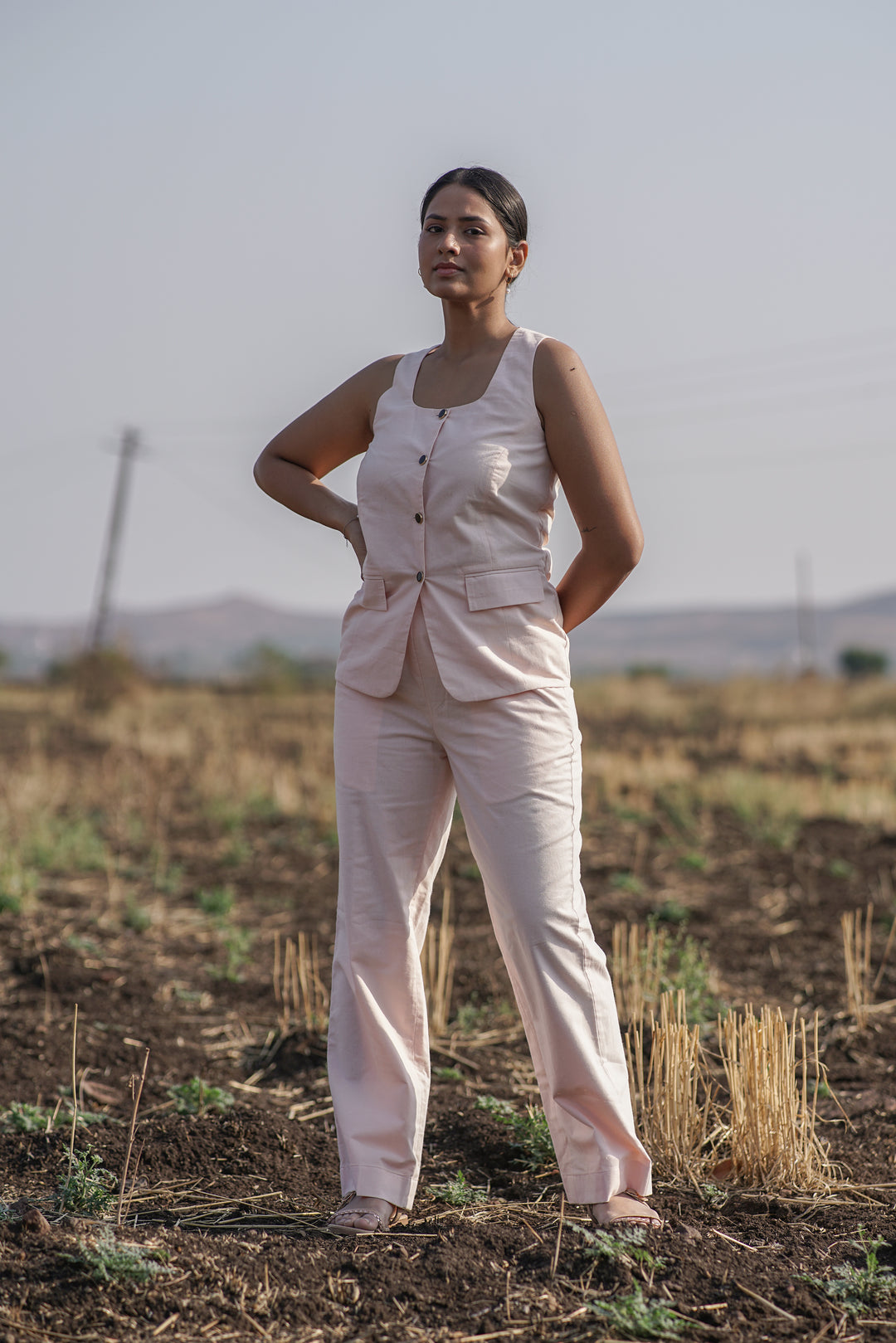 Rosae Suit Set | Sleeveless Co-Ord in Cotton Poplin