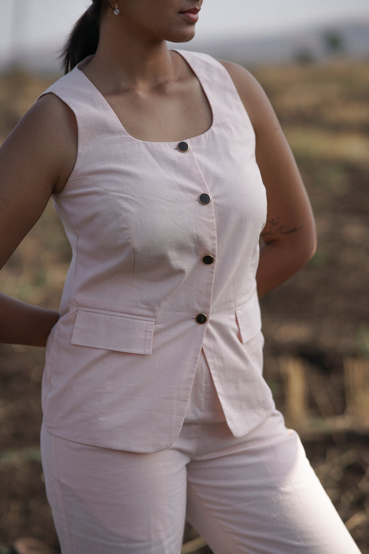 Rosae Suit Set | Sleeveless Co-Ord in Cotton Poplin