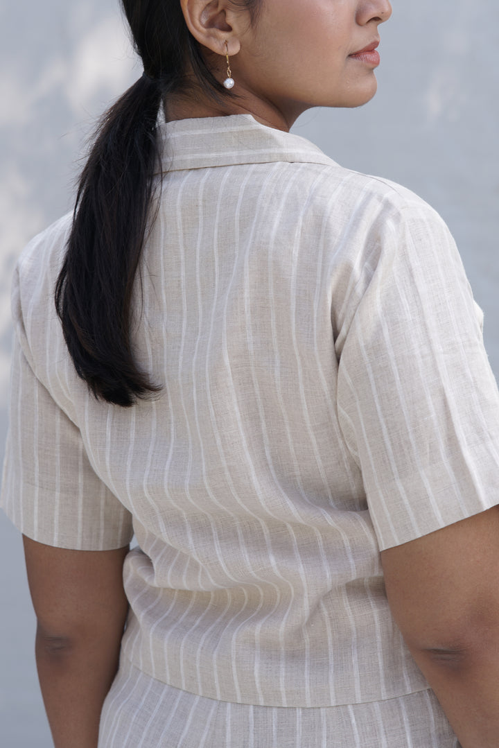Peche Tailor Set | Striped Linen Blazer & Trouser Co-Ord