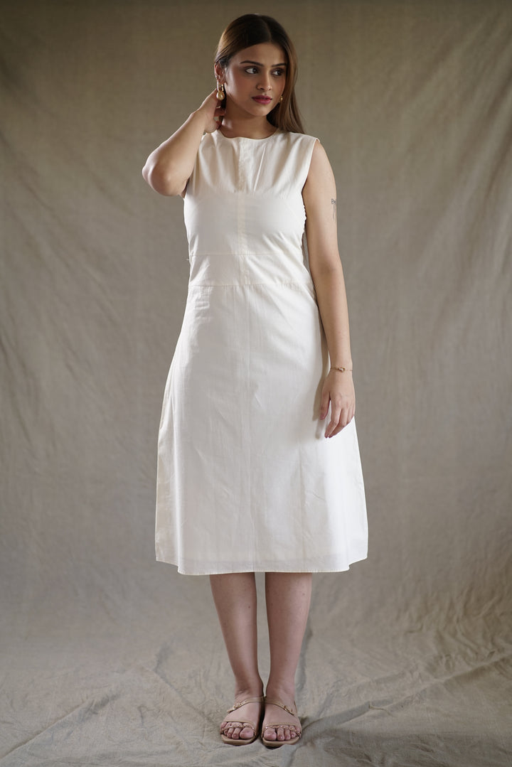 Crema Linea Dress | A-Line in Organic Cotton