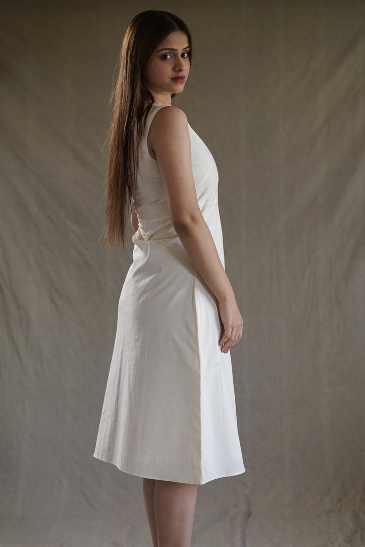 Crema Linea Dress | A-Line in Organic Cotton