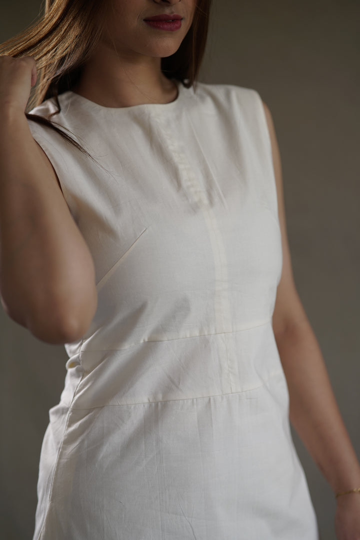 Crema Linea Dress | A-Line in Organic Cotton