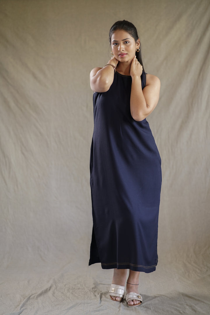 Nox Stitch Dress | Sleeveless Straight Dress in Ecovero