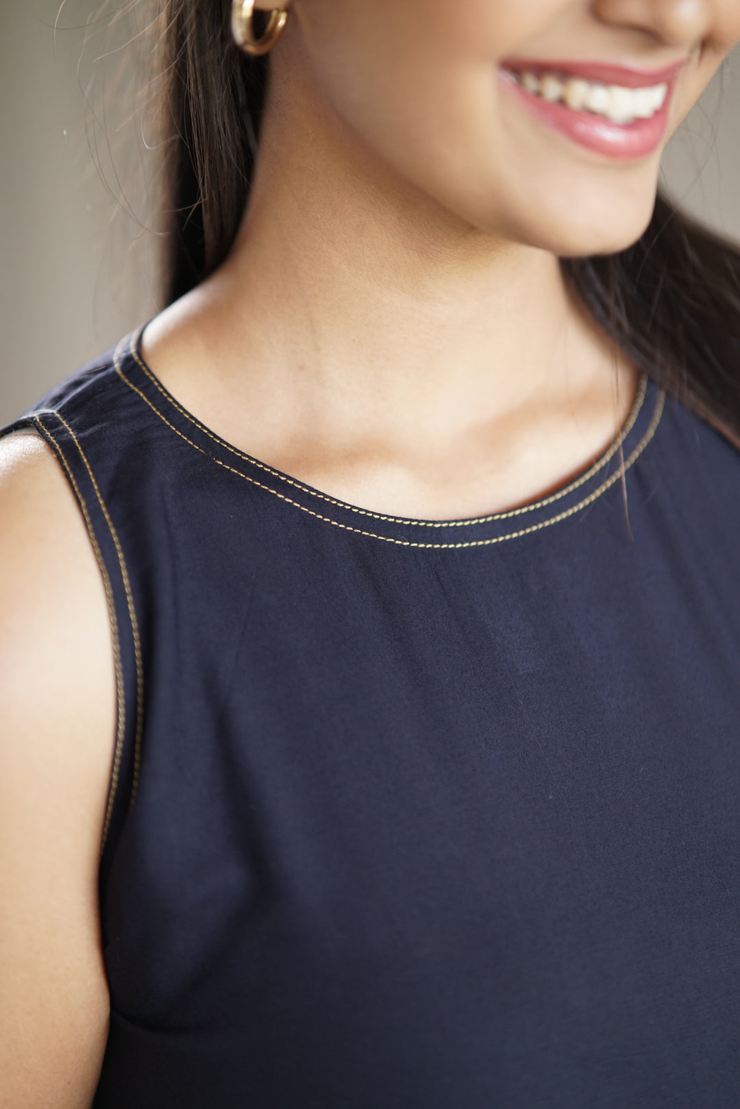 Nox Stitch Dress | Sleeveless Straight Dress in Ecovero