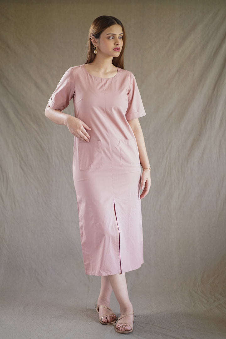 Rosa Foldline Dress | Ankle-Length Utility Style