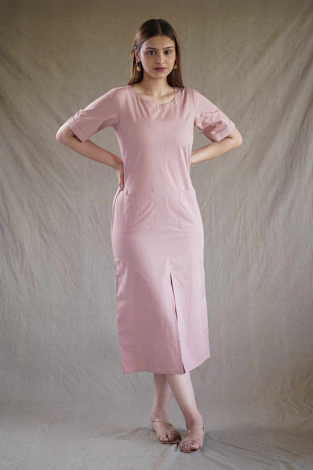Rosa Foldline Dress | Ankle-Length Utility Style