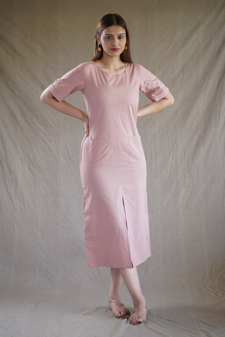 Rosa Foldline Dress | Ankle-Length Utility Style