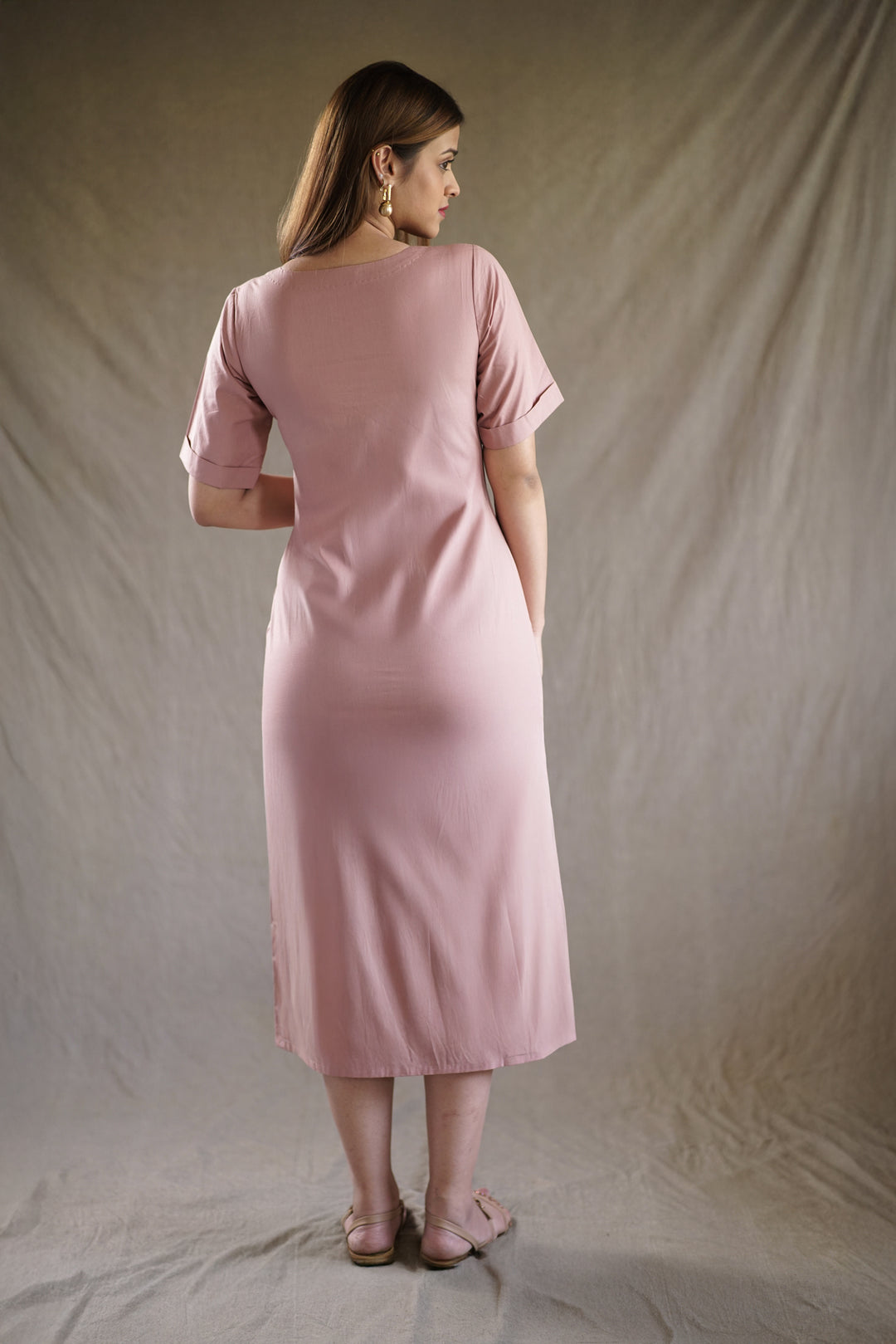 Rosa Foldline Dress | Ankle-Length Utility Style