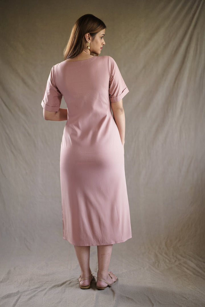 Rosa Foldline Dress | Ankle-Length Utility Style