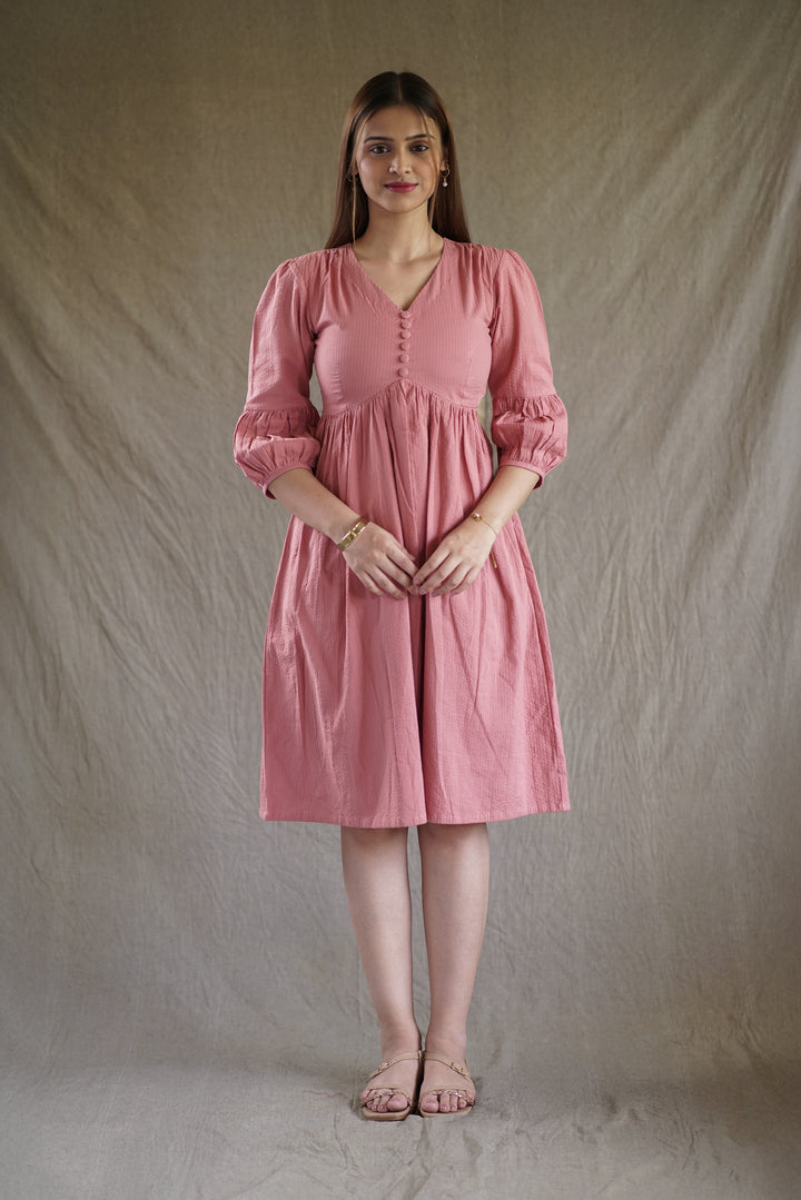 Rosana Bloom Dress | Babydoll Silhouette in Organic Seersucker
