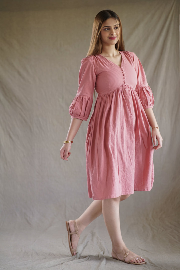 Rosana Bloom Dress | Babydoll Silhouette in Organic Seersucker