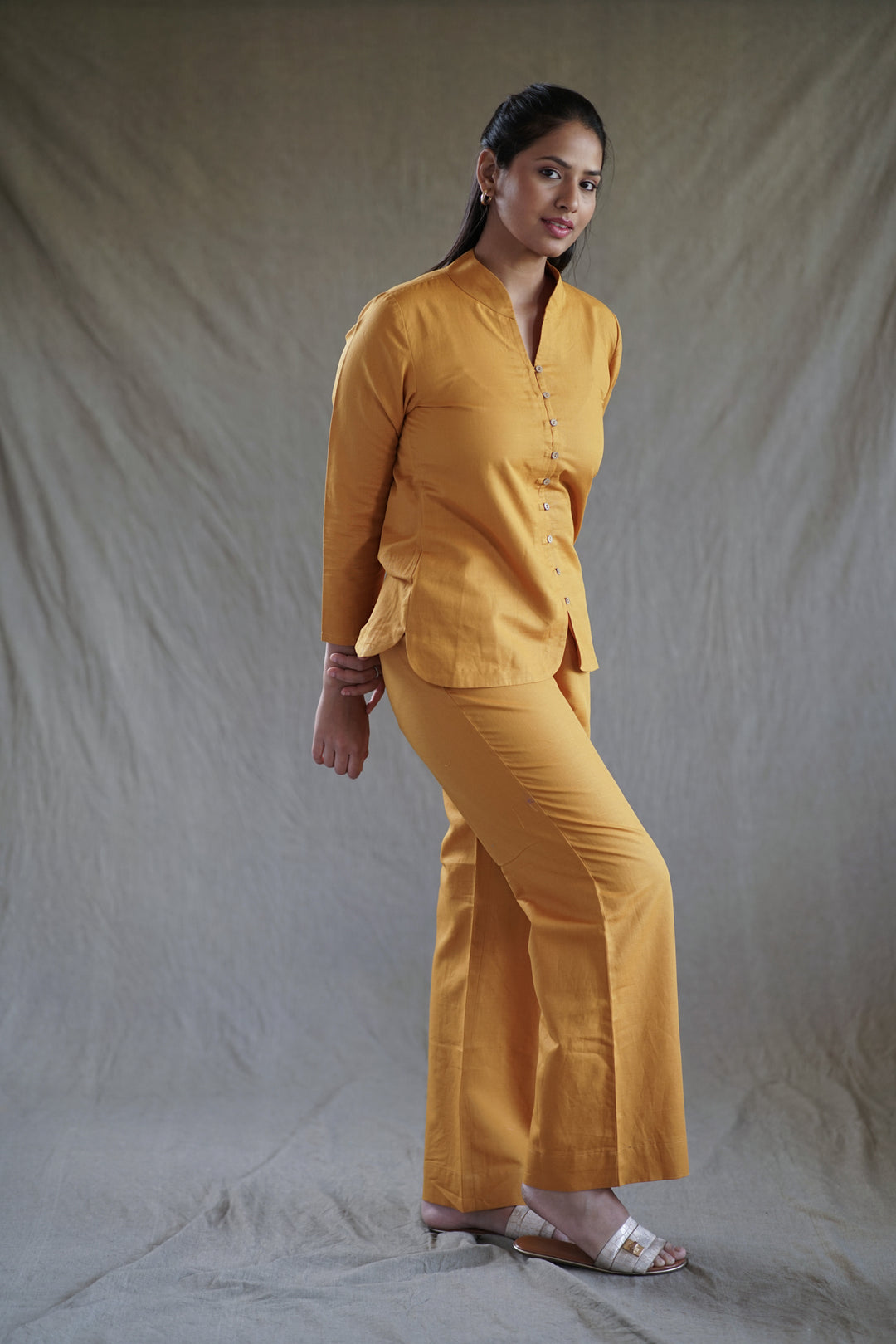 Solea Set | Mustard Co-Ord in Cotton Linen