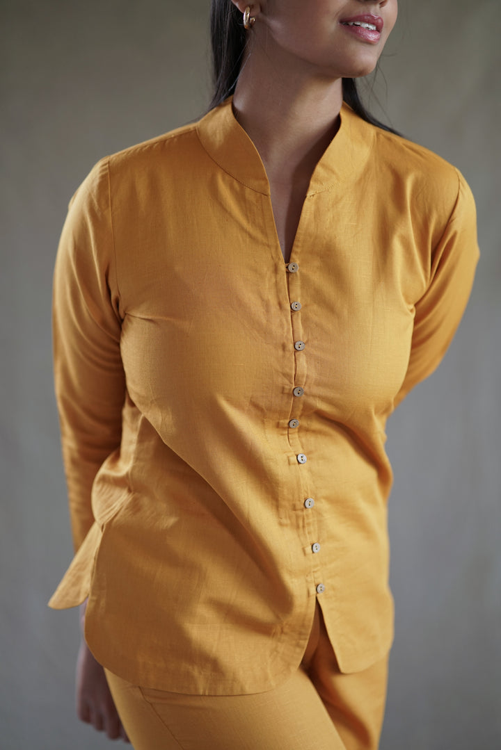 Solea Set | Mustard Co-Ord in Cotton Linen
