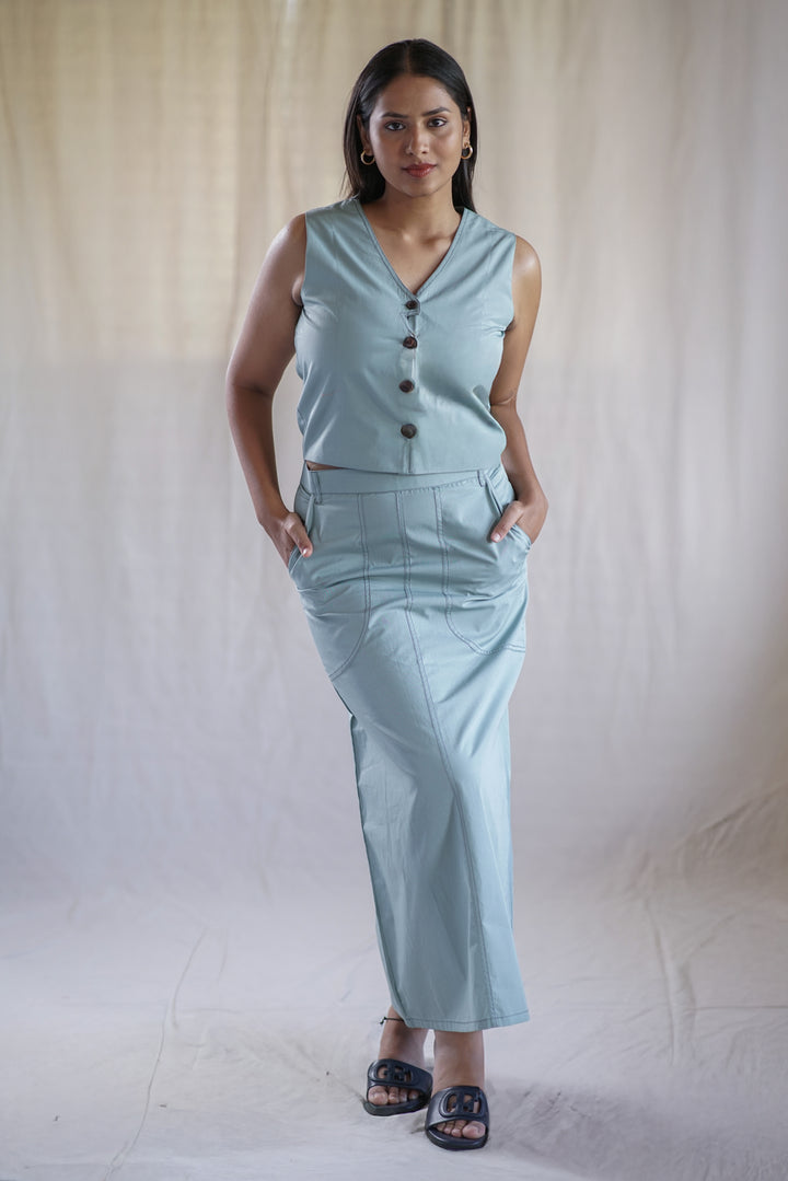 Salvia Set | Contrast Stitch Co-Ord in Organic Cotton