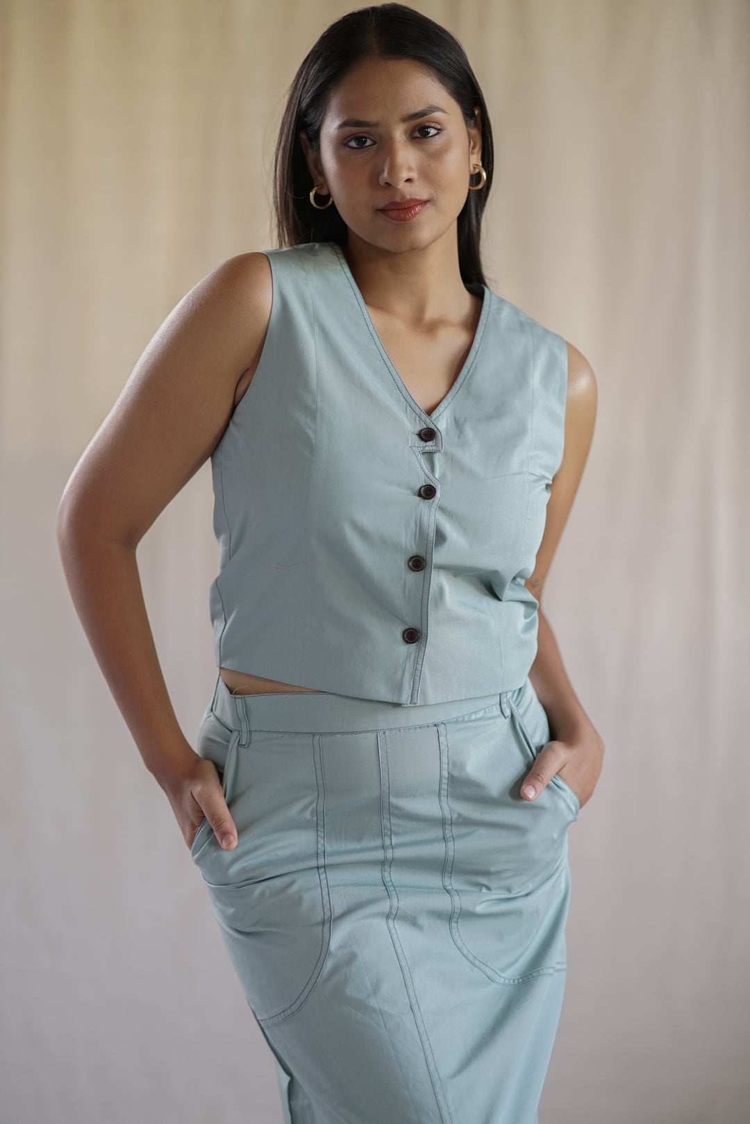 Salvia Set | Contrast Stitch Co-Ord in Organic Cotton