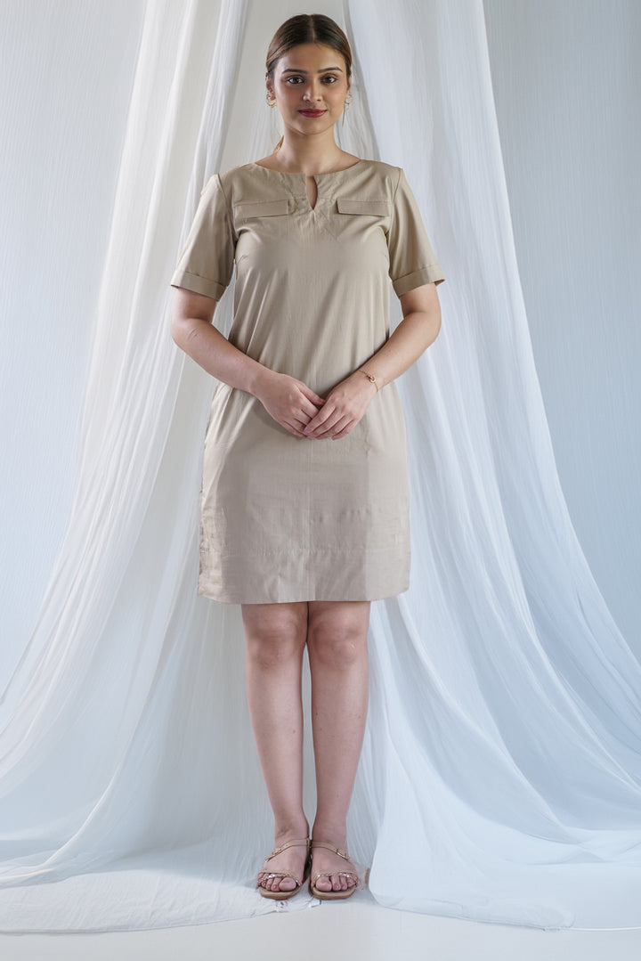 Oliva Flap Dress | Sheath Dress in Organic Cotton