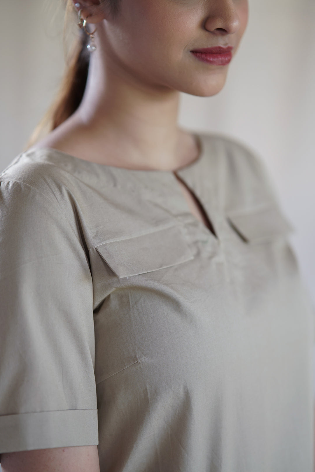 Oliva Flap Dress | Sheath Dress in Organic Cotton